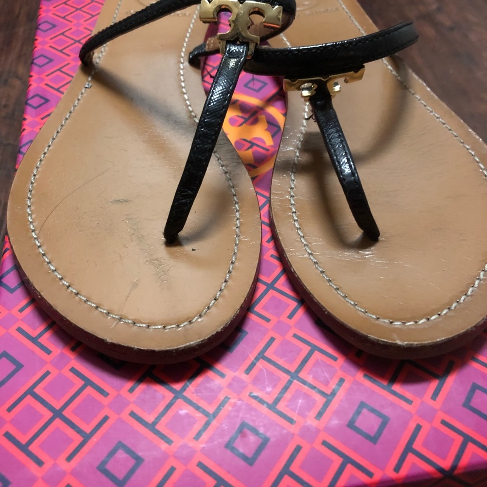 Tory Burch T sandal Black genuine leather - Picture 7 of 8